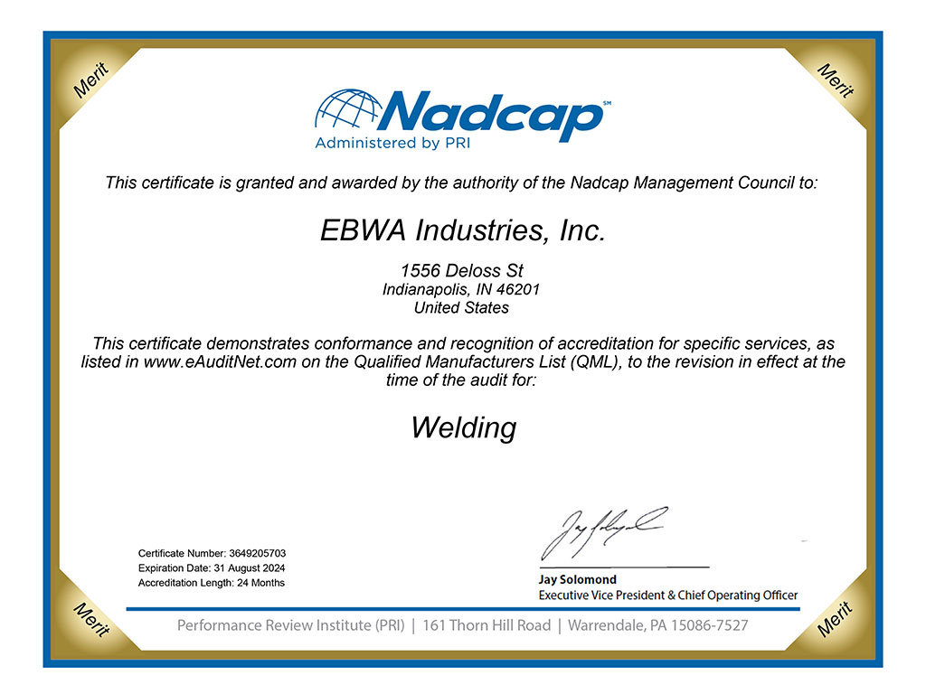 nadcap welding certificate